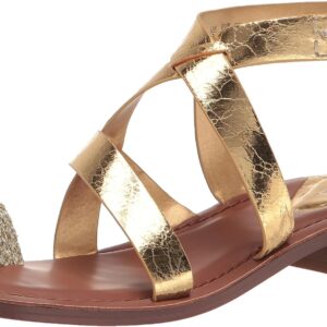 Franco Sarto Womens Ina Strappy Sandal Gold Metallic 8 M