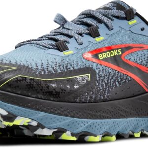 Brooks Men’s Cascadia 18 Mountain Trail Running Shoe - Citadel/Ebony/Lime - 11.5 Medium