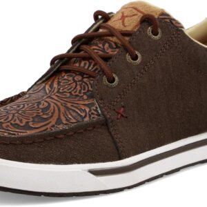 Twisted X Women's Kicks, Moc Toe, Cocoa & Tooled Brown, 5.5 M