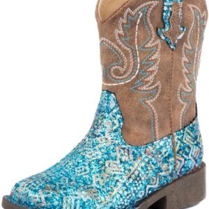 Roper Toddlers Glitter Aztec Boot, Blue, 5