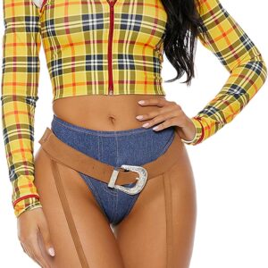 Forplay Women's Playtime Sheriff Sexy Cowboy Movie Character Costume Adult Costume, Yellow, XS/S