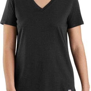 Carhartt Relaxed Fit Lightweight Short-Sleeve V-Neck T-Shirt Black