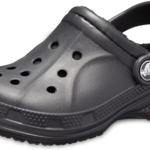 Crocs® Kids Classic Lined Clogs – Slip-on Shoes for Toddlers – Synthetic Upper – Croslite™ Foam Outsole Black/Black 4 Big Kid M