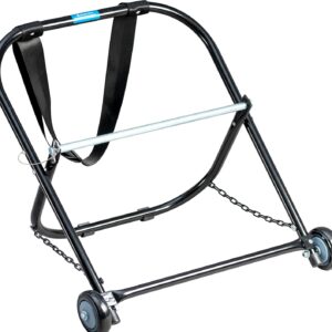 Jonard Tools CC-2721WS High Durability Steel Cable Caddy with Wheels and Pull Strap, Holds Cable Reels Up to 20” Diameter and 100 lbs Capacity,Black
