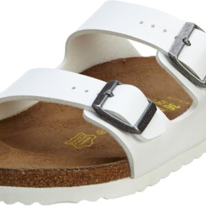 Birkenstock BIRK-552681 Arizona Patent Leather Sandal, White, 39 (US 6-6.5/US 8-8.5)
