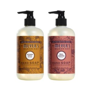 Mrs. MEYER'S CLEAN DAY Liquid Hand Soap 2 Pack Variety, 12.5 OZ Each, 1 CT (Acorn Spice + Fall Leaves)