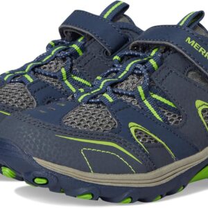 Merrell Trail Chaser Hiking Sneaker, Navy/Green, 9.5 Wide US Unisex Little_Kid