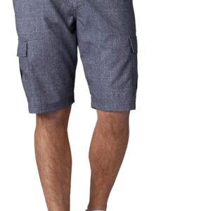 Lee Men's Big & Tall Performance Cargo Short, Gray Heathered Plaid, 50