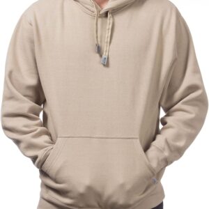 Pro Club Men's Heavyweight Pullover Hoodie (13oz), Khaki, Medium