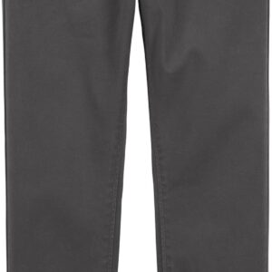 OSHKOSH B'GOSH Boys' Slim Stretch Chino Pants, Solid Dark Grey, 8