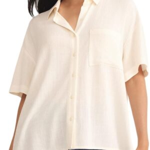 Z SUPPLY Women's Tinsley Button Up Shirt Sea Salt XL