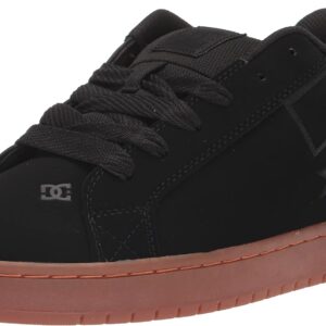 DC Men's Court Graffik Casual Low Top Skate Shoe Sneaker, Black/Gum/Black, 14