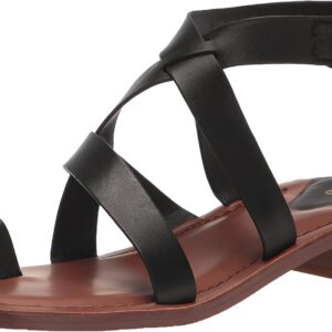Franco Sarto Womens Ina Strappy Sandal Black Leather 5 M