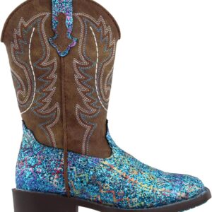 Roper Little Kids Glitter Aztec Boot, Blue, 3