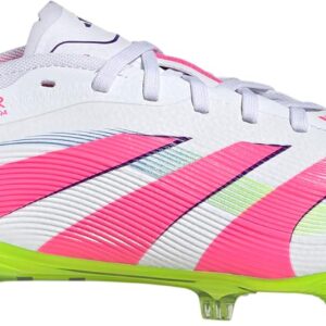 adidas Unisex Predator PRO Firm Ground Sneaker, White/Lucid Pink/Lucid Lemon, 9.5 US Men