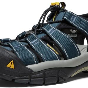 KEEN Men's Newport H2 Closed Toe Water Sandals, Navy/Medium Grey, 9.5