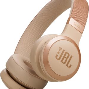 JBL Live 670NC - Wireless On-Ear Headphones with Adaptive Noise Cancelling with Smart Ambient, Up to 65H Battery Life with Speed Charge, Lightweight, Comfortable and Foldable Design (Sandstone)