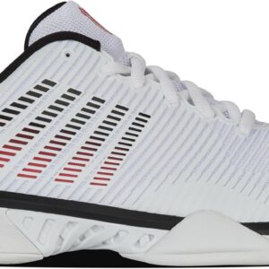K-Swiss Men's Hypercourt Express 2 Tennis Shoe, White/Black/Mars Red, 11 M