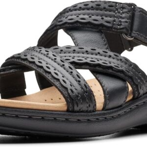 Clarks Women's Laurieann Rena Flat Sandal, Black Combi, 7