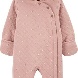 Carter's Baby Girls' Newborn-9M Hooded Quilted Pram Sleep & Play (Pink Floral, 9 Months)