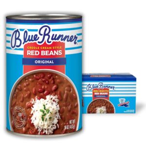 Blue Runner Creole Cream Style Red Beans, 1 Pound (Pack of 6) - Easy Heat and Serve for Delicious Meals - Authentic New Orleans Flavor