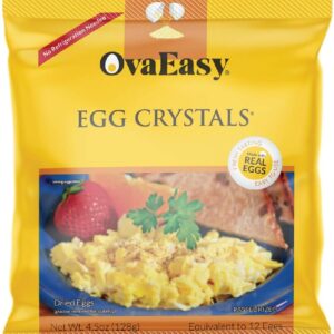 OvaEasy Dehydrated Egg Crystals – 5.1oz. Bag – Powdered Eggs Made from All-Natural Ingredients – Easy-to-Prepare Egg Powder – Dehydrated Food Perfect for Camping & Backpacking