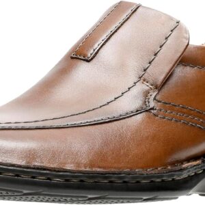 Clarks Men's Escalade Step Loafer, Brown Leather, 11.5 Wide
