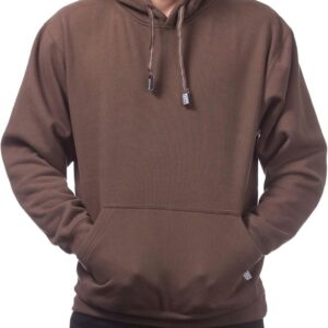 Pro Club Men's Heavyweight Pullover Hoodie (13oz), Brown, Small
