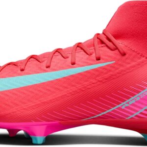 Nike Mercurial Superfly 10 Academy MG High-Top Soccer Cleats (FQ1456-800, Ember Glow/Aurora Green) Size 11