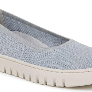 Vionic Women's Journey Uptown Skimmer Walking Sneakers– Supportive Lightweight Shoes with Arch Support Insole Blue Mist/Silver Knit Fabric 10 Medium