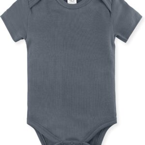 Colored Organics - Organic Cotton Baby Bodysuit - Short Sleeve Infant One Piece - Harbor - 3-6M