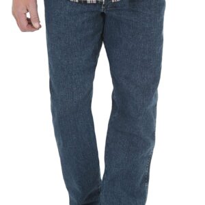 Wrangler 35051MS Men's Rugged Wear Relaxed Fit Jean, Medium Stone - 36W x 36L