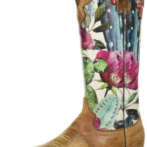 Tin Haul Shoes Women's CACTILICIOUS Western Boot, Brown, 10.5 Medium US