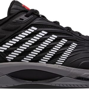 K-Swiss Men's Hypercourt Supreme 2 Tennis Shoe, Black/Steel Gray/Firey Red, 8 M