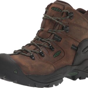 KEEN Utility Men's Pittsburg Energy 6" Composite Toe Waterproof Industrial Work Boots, Cascade Brown/Greener Pastures, 14 Wide