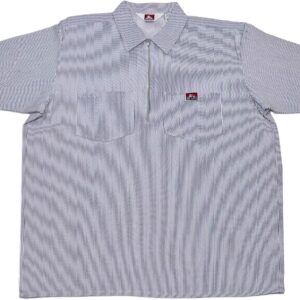 Ben Davis Men's Short Sleeved Half Zipper Work Shirt (5X-Large, Navy)