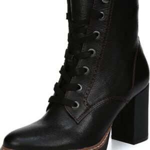 Naturalizer Womens Callie Bootie Heeled Lace Up Boot Black Leather 10 M