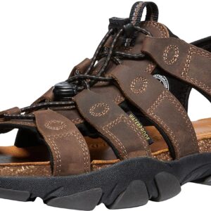 KEEN Men's Daytona 2 Open Toe Comfortable Casual Outdoor Sandals, Bison/Black, 10