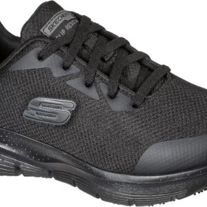 Skechers Women's Athletic lace up Arch Fit Sr Health Care Professional Shoe, Black, 11