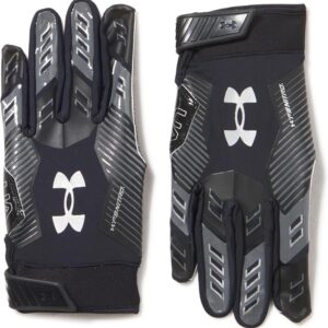 Under Armour Men's F9 Nitro Football Gloves, (001) Black/Castlerock/Metallic Silver, Medium