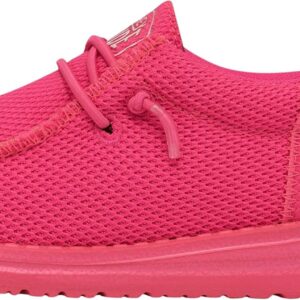 HEYDUDE Boy's Wally-Youth Funk Mono Electric Pink Size 1 | Youth's Shoes | Youth Slip-on Loafers | Comfortable & Light-Weight