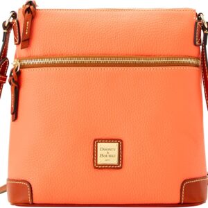 Dooney & Bourke Women's Crossbody in Pebble Grain Leather, Large Handbag with Adjustable Shoulder Strap, Coral