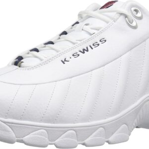 K-Swiss Men's ST329 CMF Sneaker, White/Navy/Red, 10.5 XW
