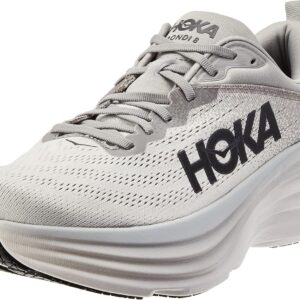 Hoka Men's Bondi 8 Sneaker, Sharkskin/Harbor Mist, 9