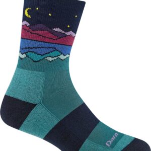 Darn Tough Vermont Mirror Lake Micro Crew Socks for Women, Teal (Medium) - Hiking Socks with Midweight Comfort, Womens