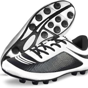 Vizari Infinity FG Soccer Cleats | Firm Ground Soccer Cleats for Outdoor Surfaces and Fields | Lightweight and Easy to wear Youth Soccer Cleats | White/Black | Big Kid