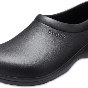 Crocs Unisex-Adult On The Clock Clogs, Slip Resistant Shoes, Black, 10 Women/8 Men