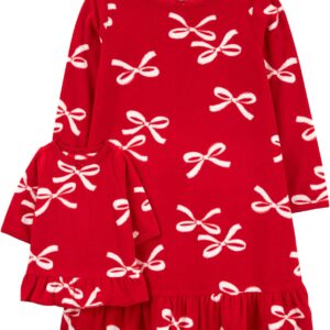 Carter's Girls' 2-14 Gown and Doll Dress Set (Red Bow, 4-5)