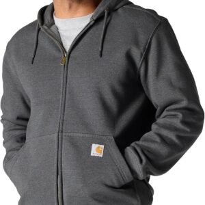 Carhartt Men's Rain Defender Paxton Heavyweight Hooded Zip Front Sweatshirt, Carbon Heather, X-Large