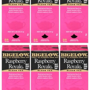 Bigelow Raspberry Royale Tea Bags 28-Count Boxes (Pack of 6) Black Tea Bags All Natural Gluten Free Rich in Antioxidants